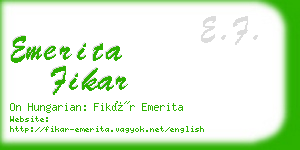 emerita fikar business card